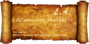Löwentritt Arszlán névjegykártya